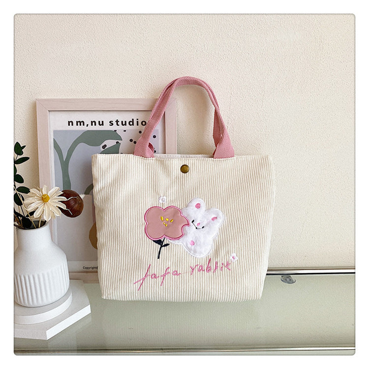 Rabbit Flower Tote Bag