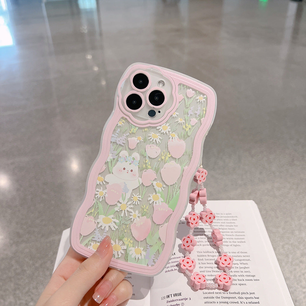 Wavy Flower Bunny Phone Case