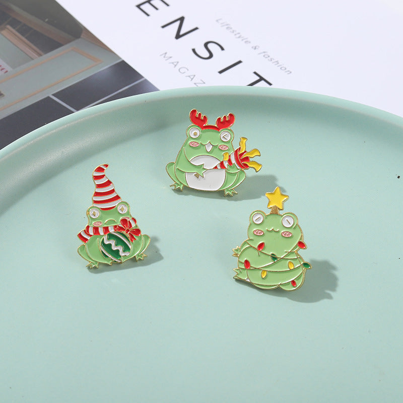 Cute Frog Christmas Series Pins