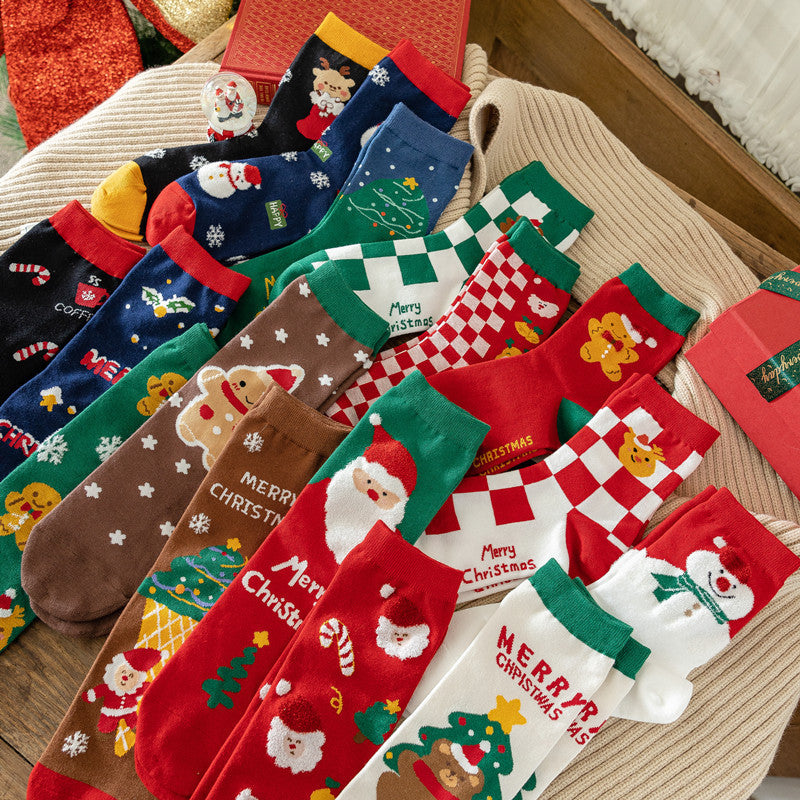 Cute Cartoon Christmas Gift Box Socks