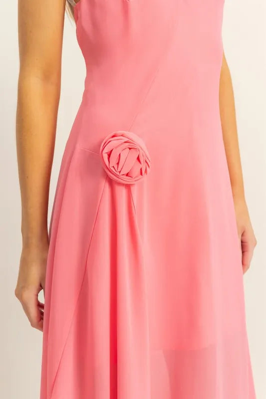 Halter Asymmetrical Hem Dress