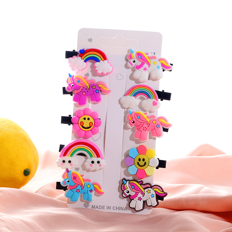 10Pcs Hair Clip Set Hairpins Cartoon Hair Band