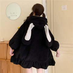 Cute Bunny Ears Plush Coat