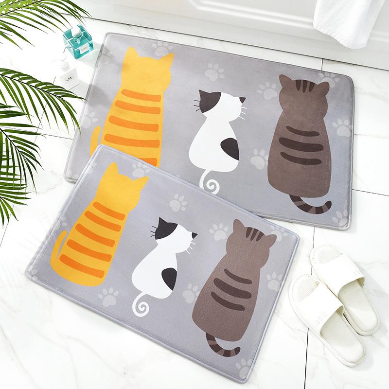 Flannel Cartoon Cat Paw Carpet