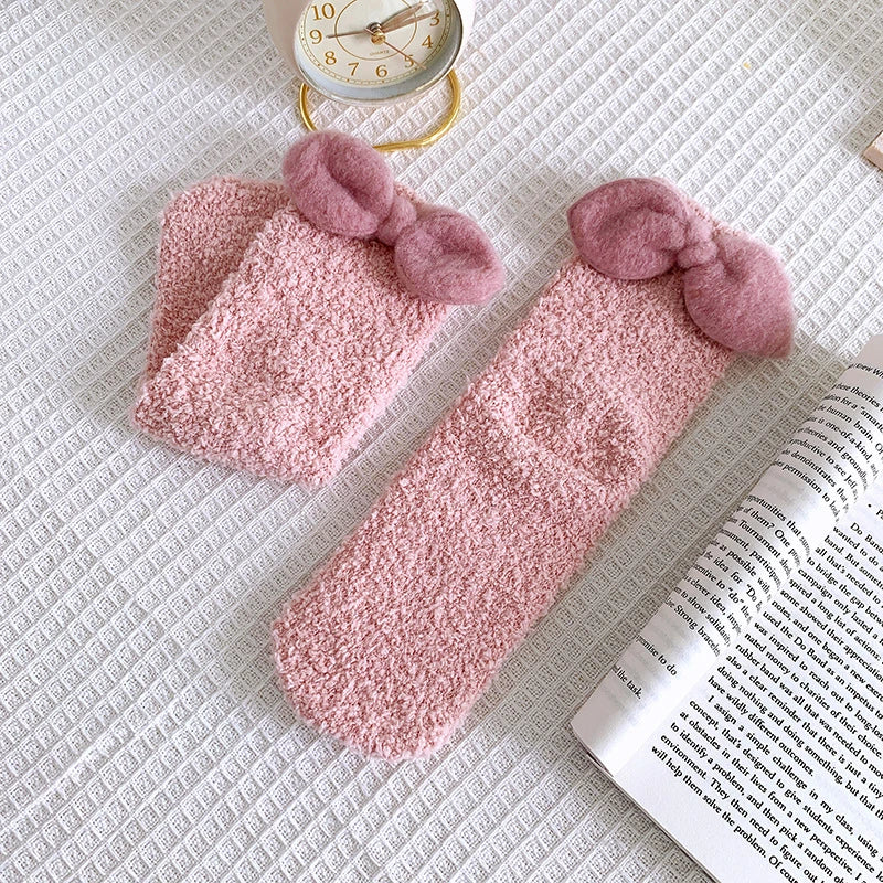 Bowknot Thickened Floor Socks