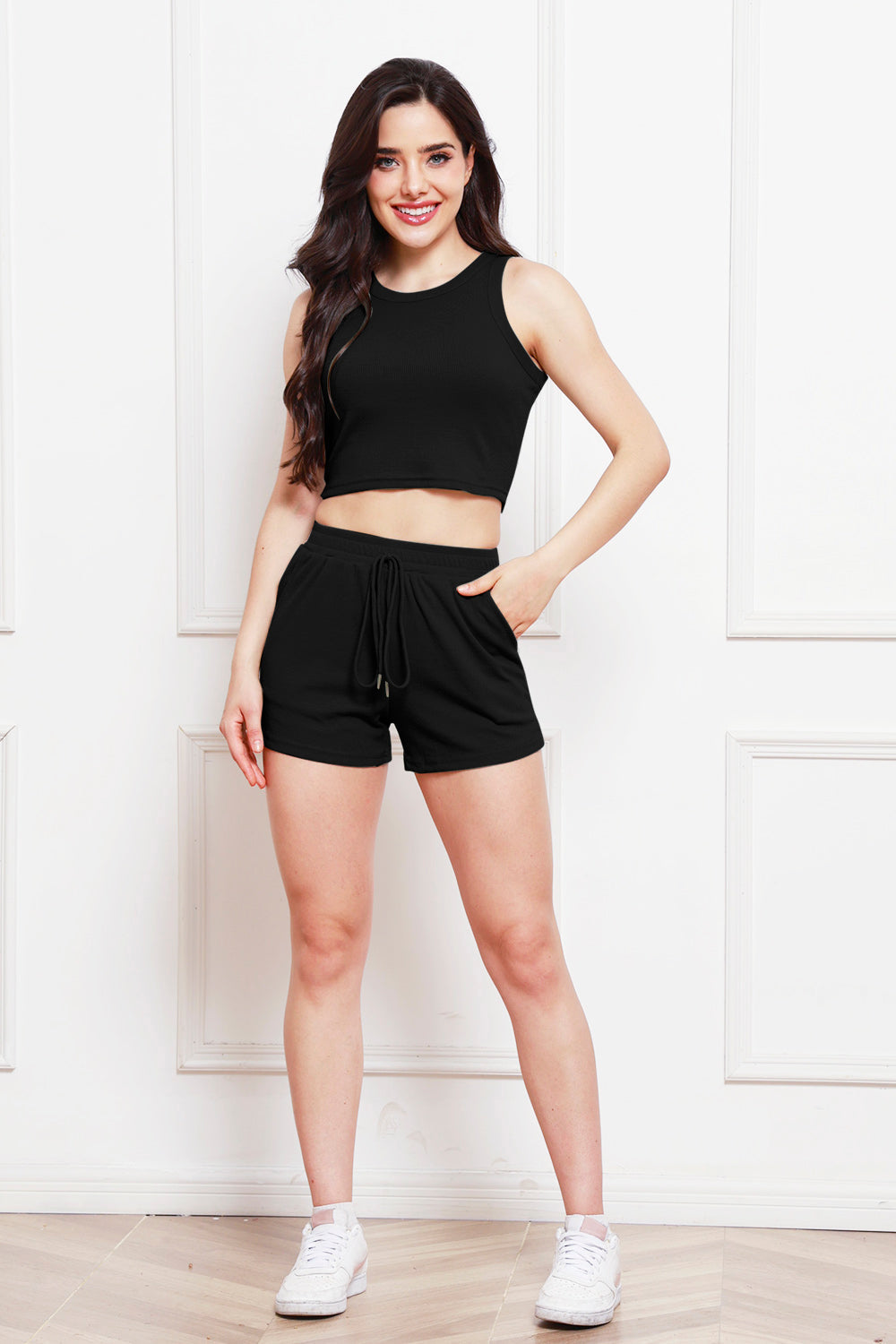 Tank and Drawstring Shorts Set