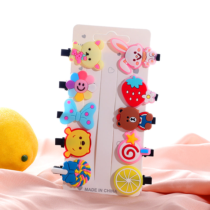 10Pcs Hair Clip Set Hairpins Cartoon Hair Band