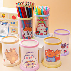 Cartoon Round Folding Pen Holder