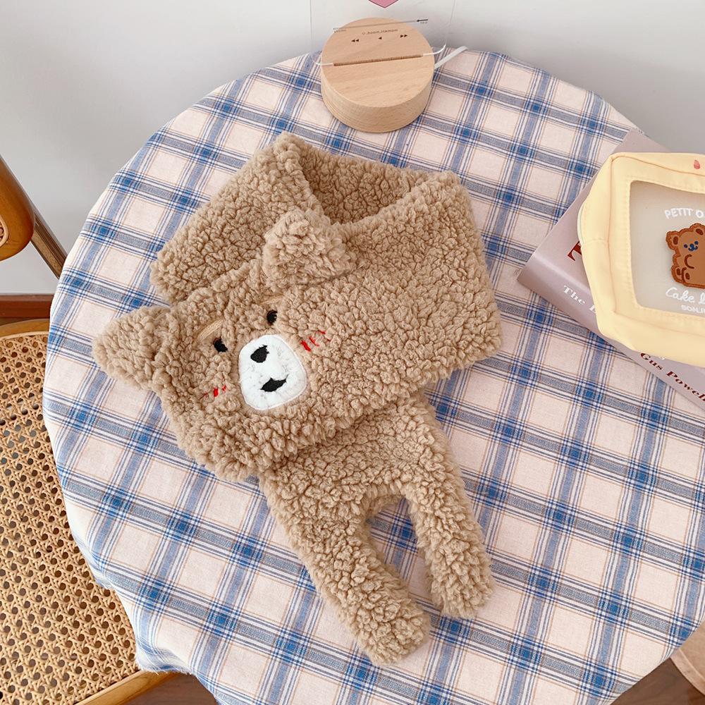 Cute Cartoon Bear Plush Scarf