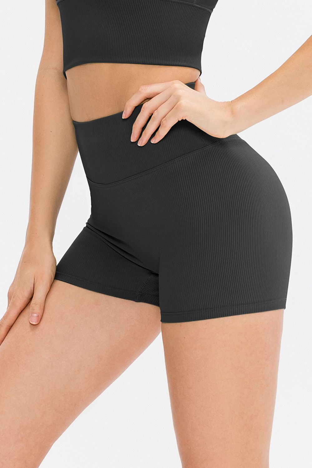 Slim Fit Wide Waistband Shorts