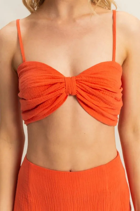Ruched Bra Top and Mini Skirt Set