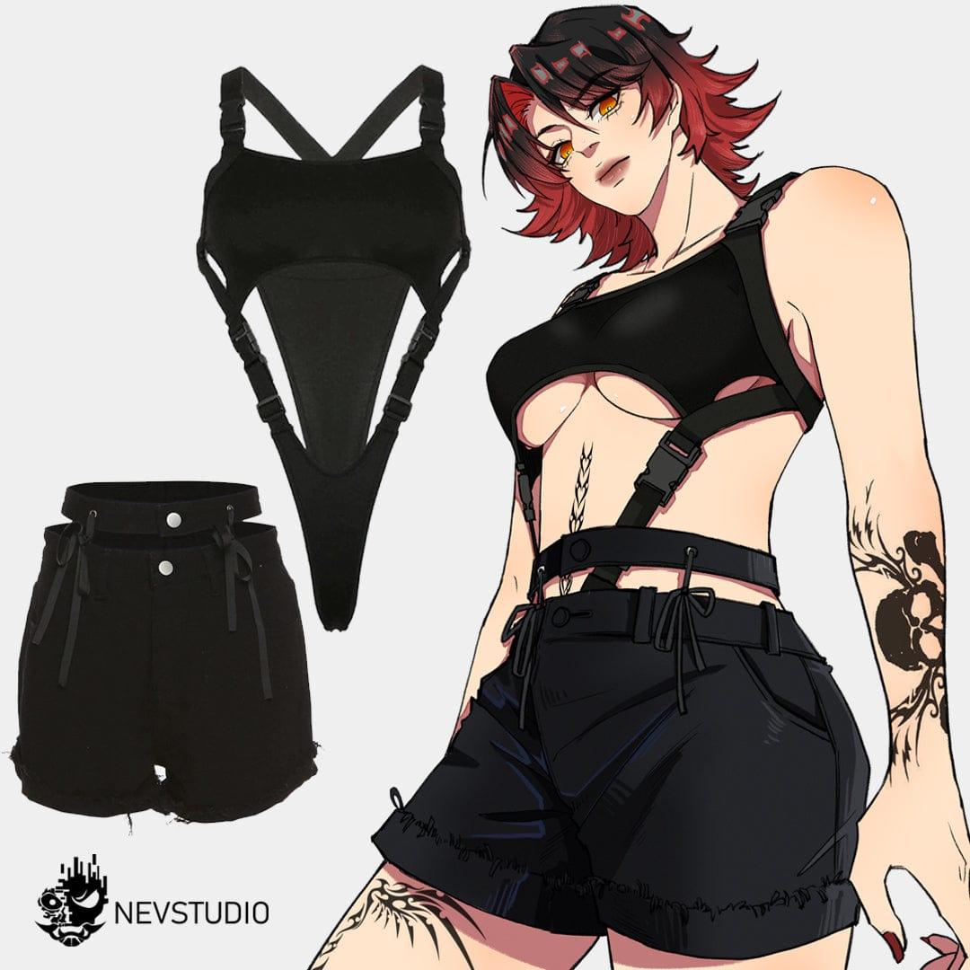 Irregular Cutout Button Sexy Jumpsuit