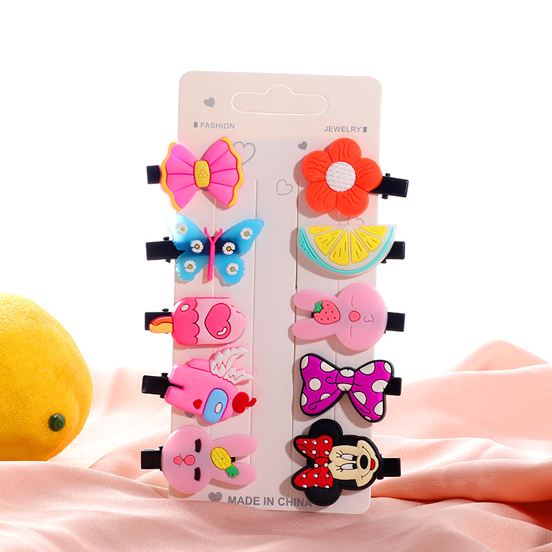 10Pcs Hair Clip Set Hairpins Cartoon Hair Band