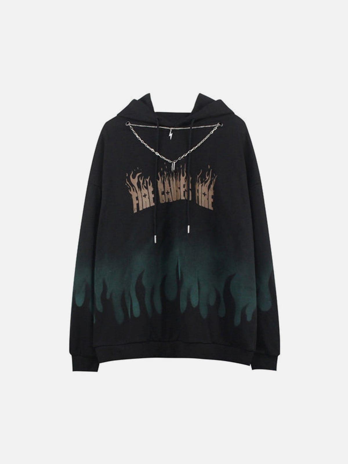 Gradient Flame Print Hoodie