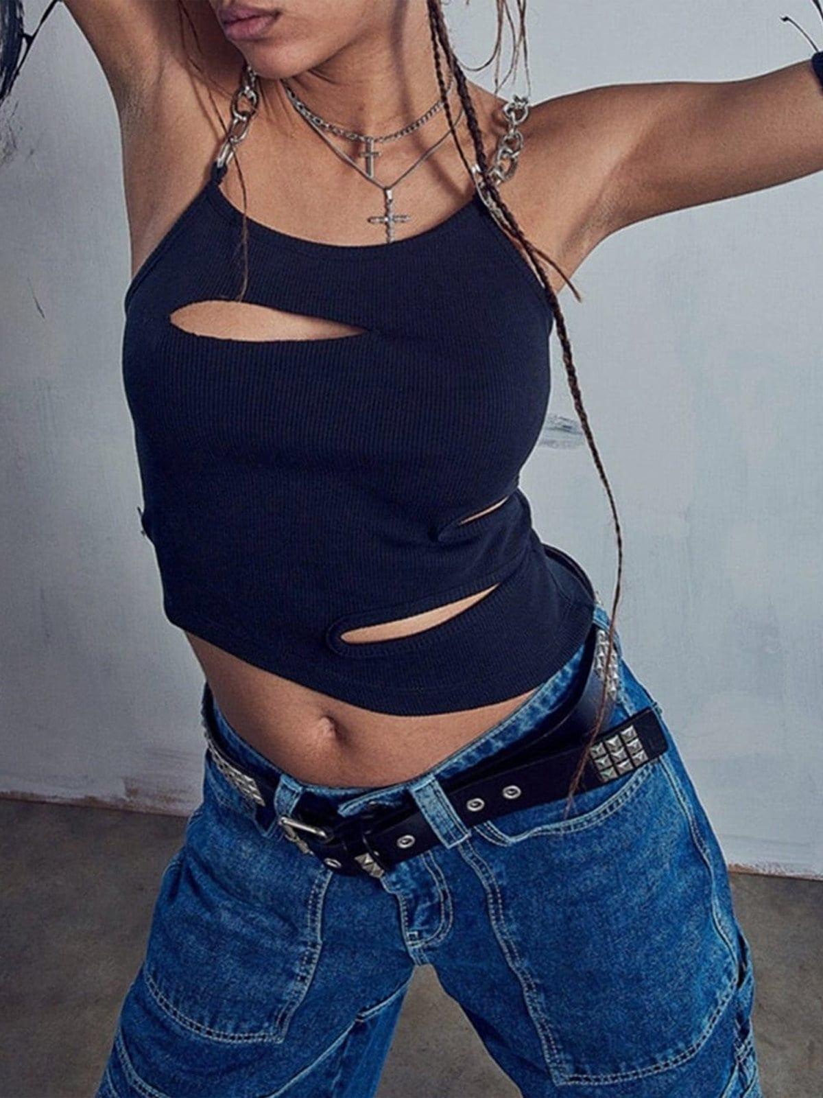 Sexy Camisole Perspective Long Sleeve T Shirt