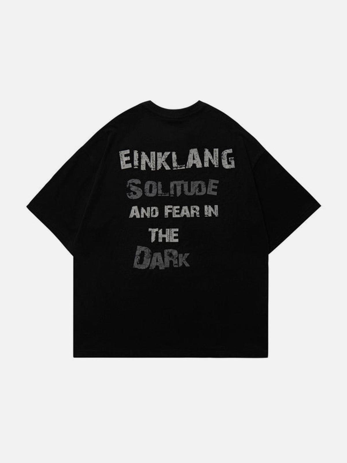 Dark Blurred Skull Heart Graphic Tee