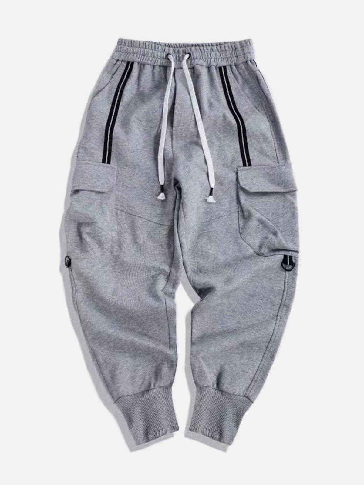 Multi Pockets Drawstring Screw Thread Pants