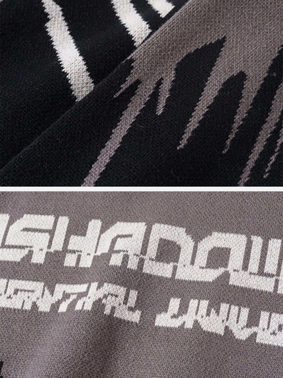 Dark Splash Ink Texture Knitted Sweater