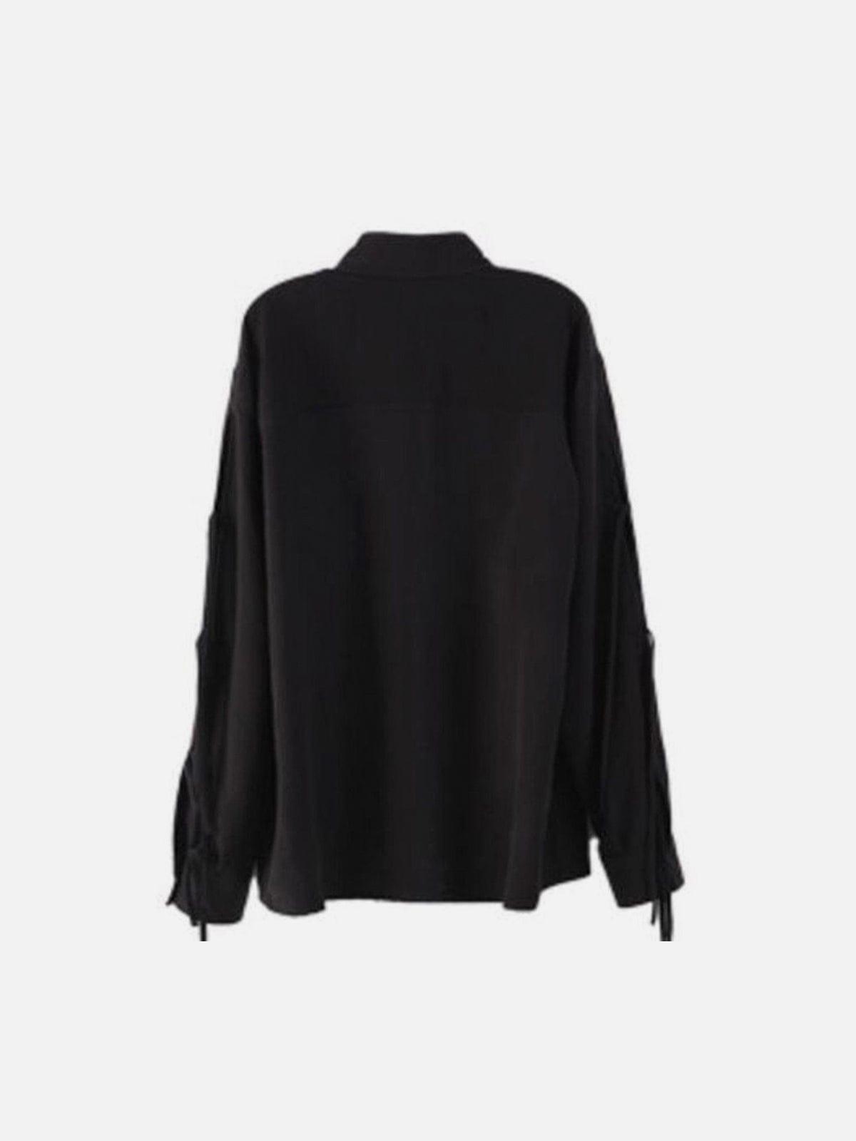 Oversize Ribbon Long Sleeve Shirt