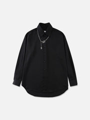 Dark B Chain Decoration Long Sleeve Shirt