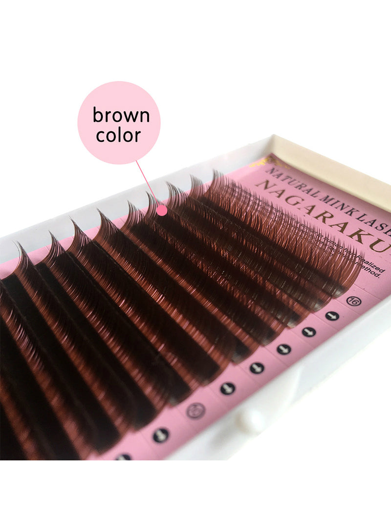 16rows Brown Color Eyelash Extension Mink Eyebrow