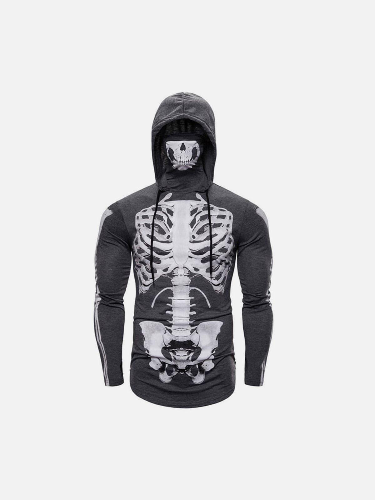 Ninja Skull Mask Print Hoodie