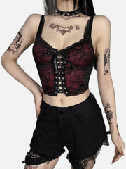 Dark Straps Lace Up Vest