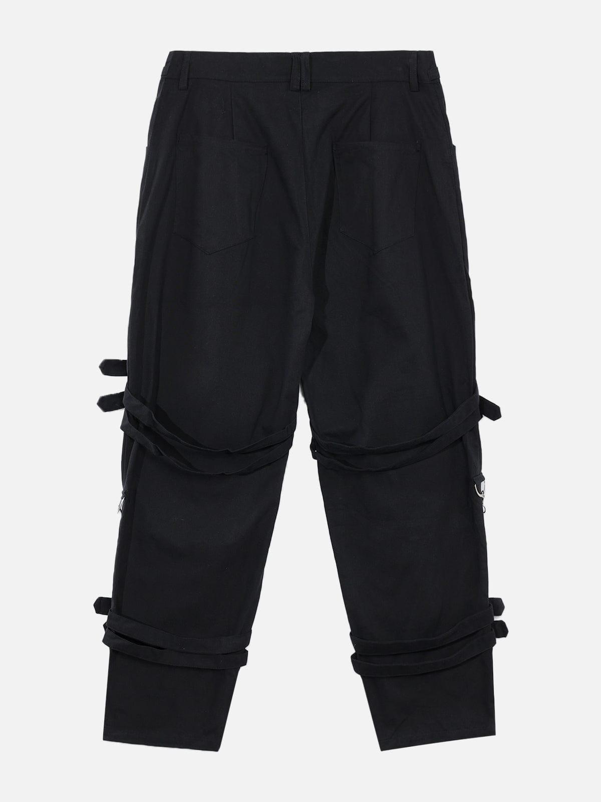 Punk Metal Buckle Chain Pants