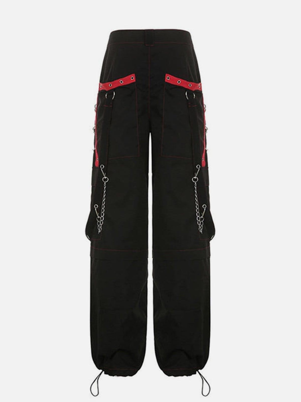 Patchwark Ribbons Chain Pants