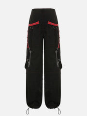 Patchwark Ribbons Chain Pants