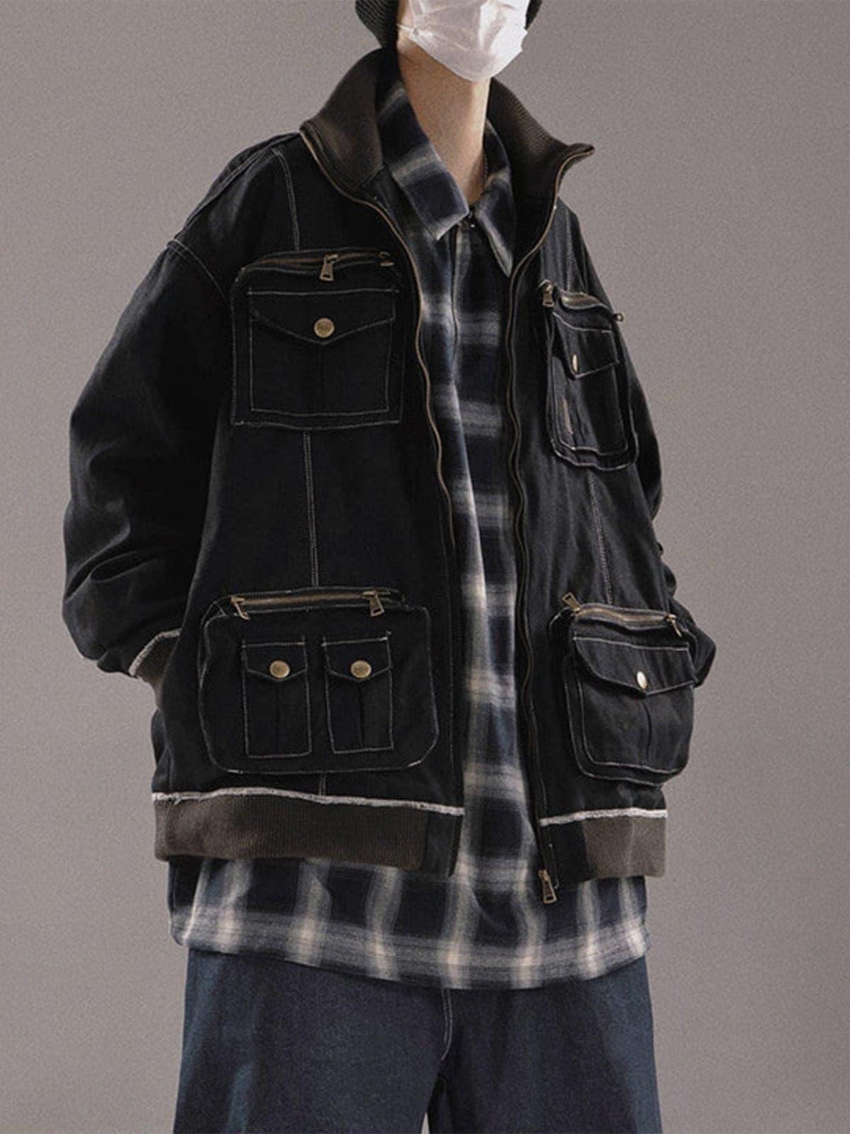 Multiple Zipper Pockets Jacket