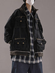 Multiple Zipper Pockets Jacket
