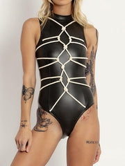 Strap PU Bodysuit