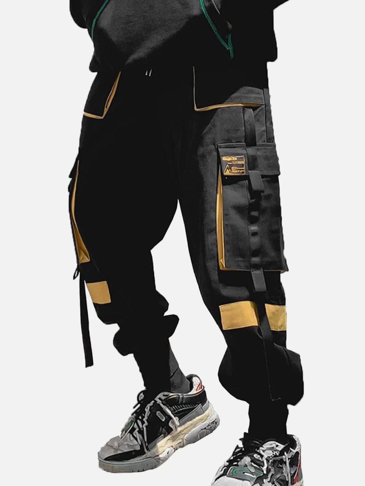 Function Patchwork Multi Pockets Cargo Pants