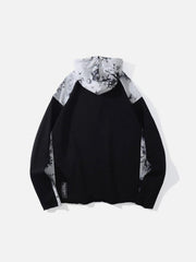 Ink Tie-dye Stitching Oversized Washed Hoodie