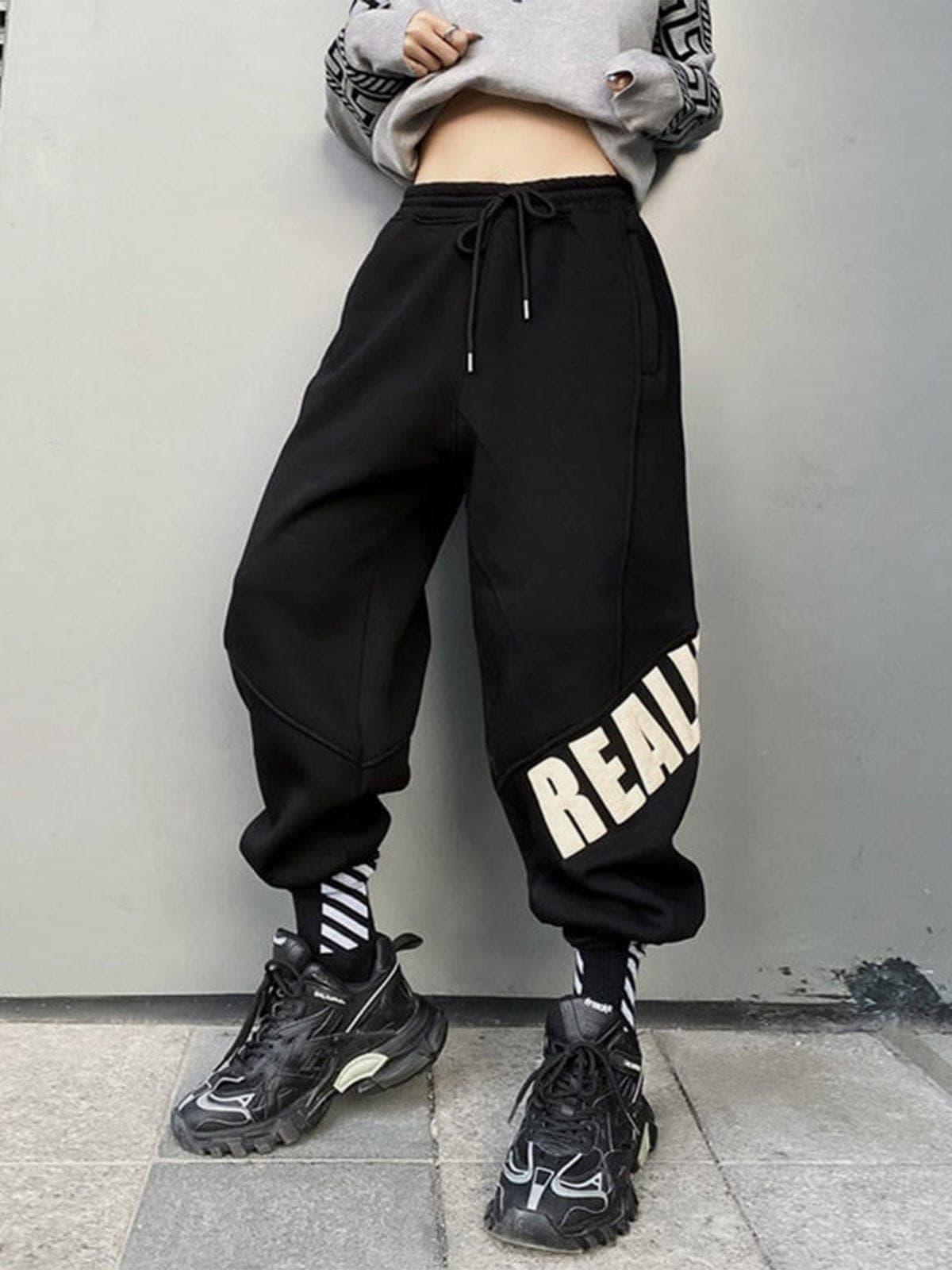 Asymmetry Print Harem Pants
