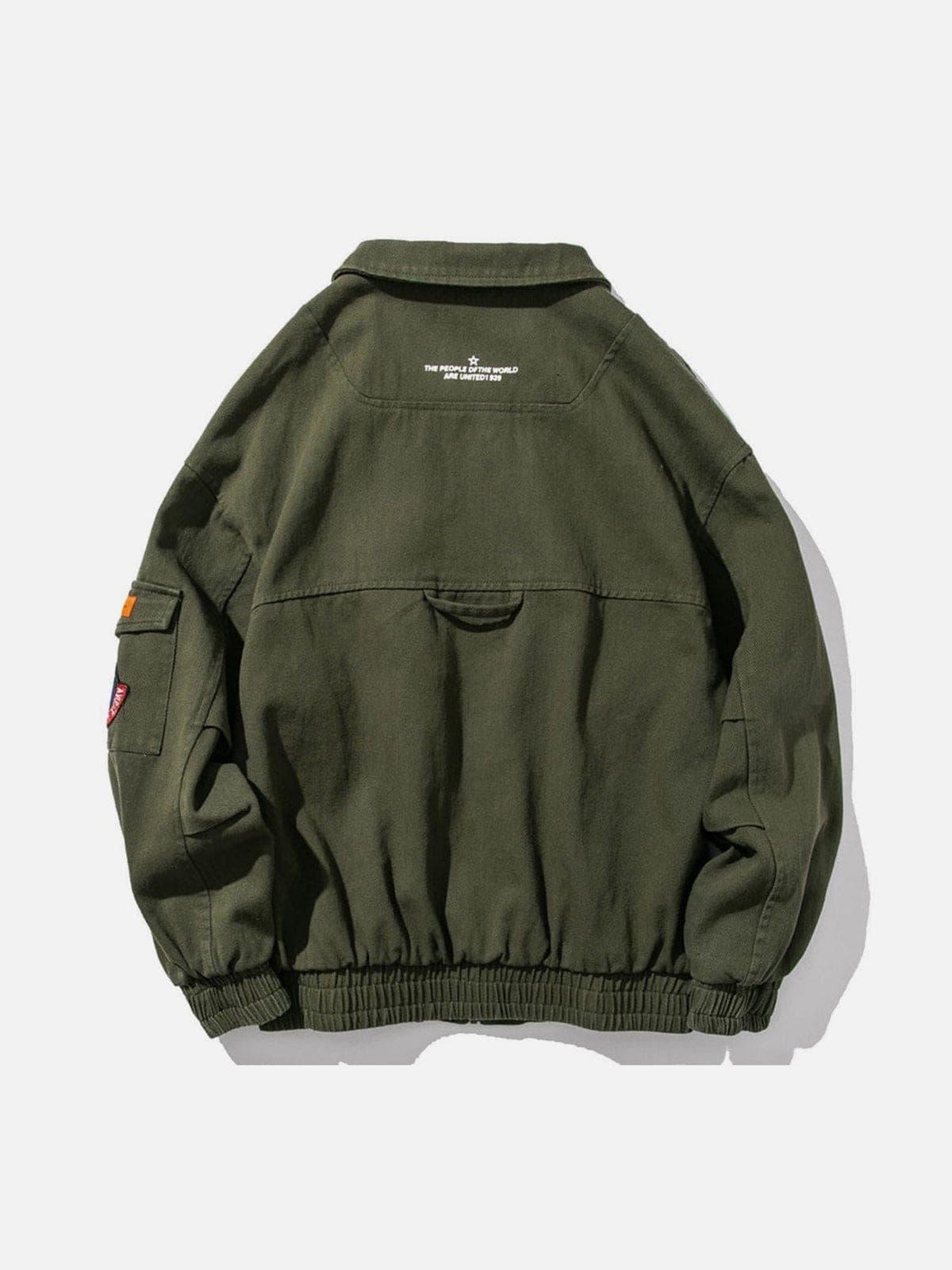 Embroidery Label Bomber Jacket
