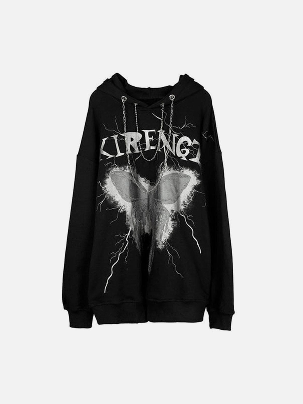 Dark Lightning Butterfly Chain Hoodie