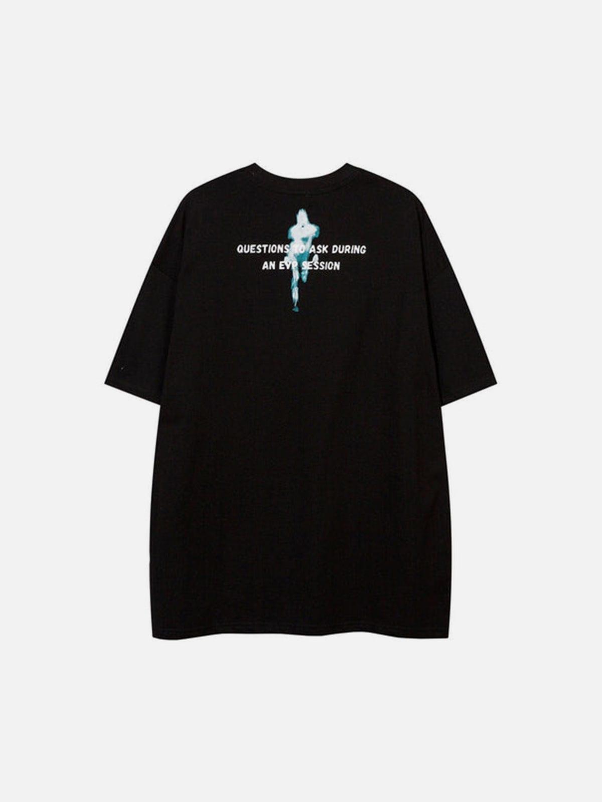 Dark Style Letters Portrait Graphic Tee