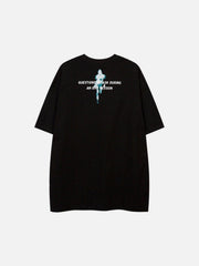 Dark Style Letters Portrait Graphic Tee