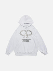 Alphabet Necklace Print Hoodie