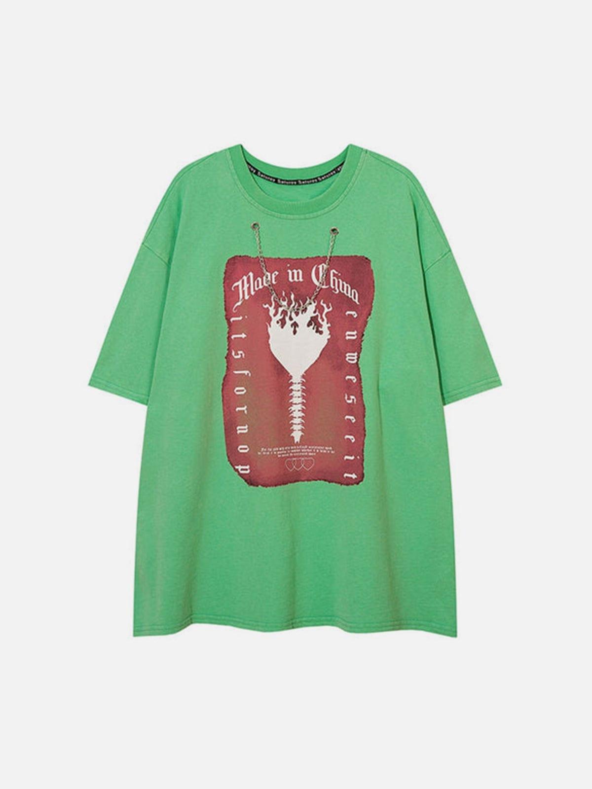 Washed Skeleton Torch Letters Graphic Tee