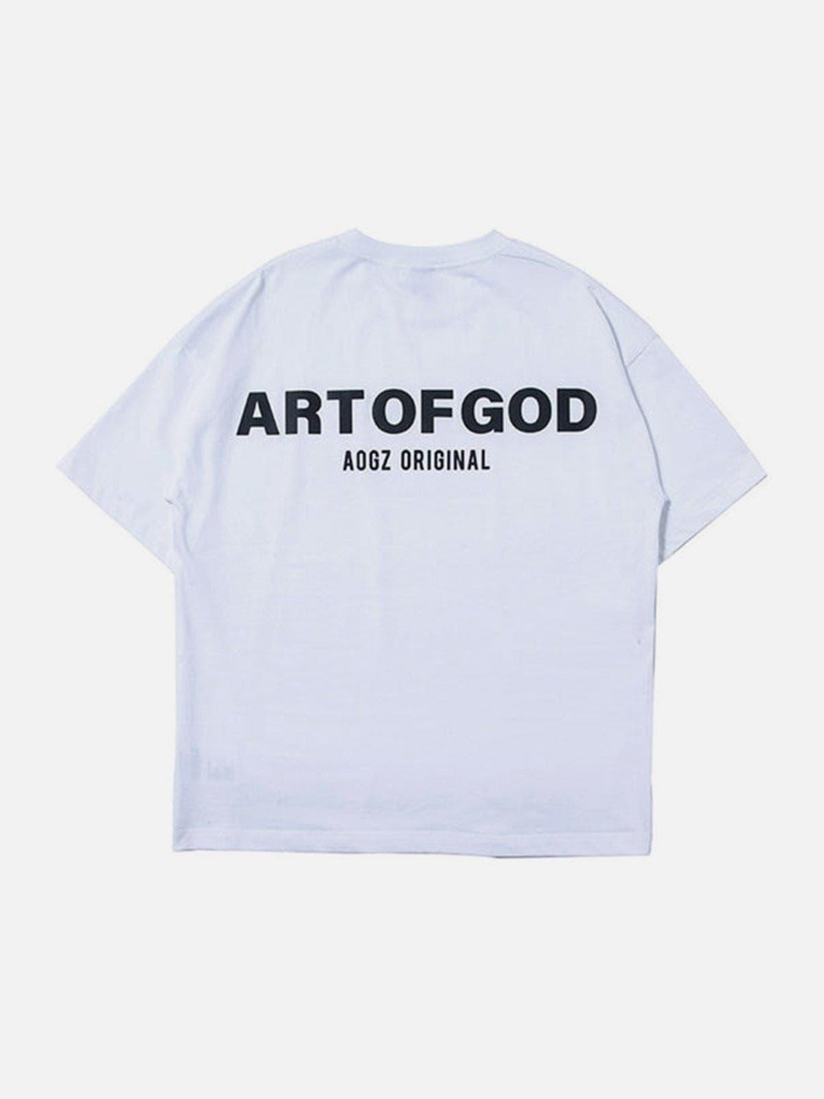 Function Reflective Letter Print Tee