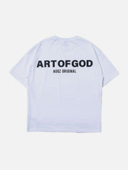 Function Reflective Letter Print Tee