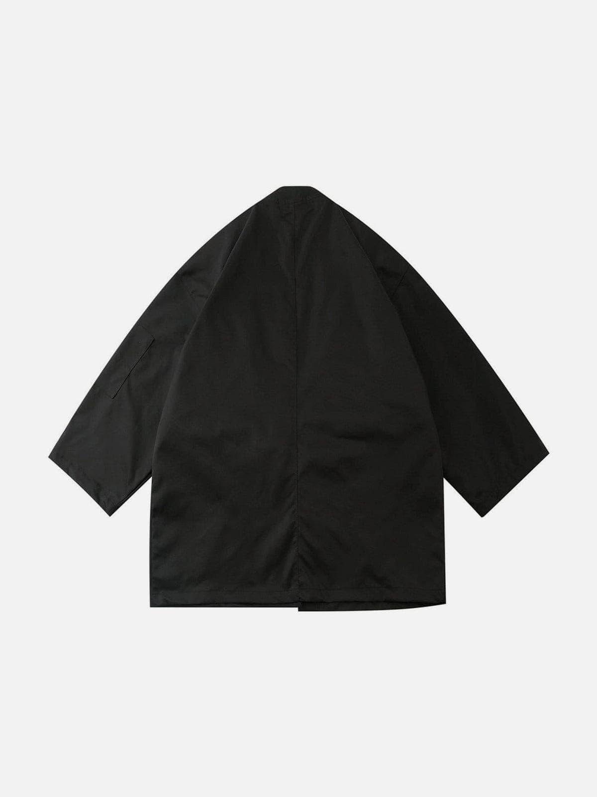 Dark Functional Half Sleeve Multi-pocket Cardigan Jacket