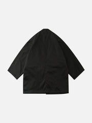 Dark Functional Half Sleeve Multi-pocket Cardigan Jacket