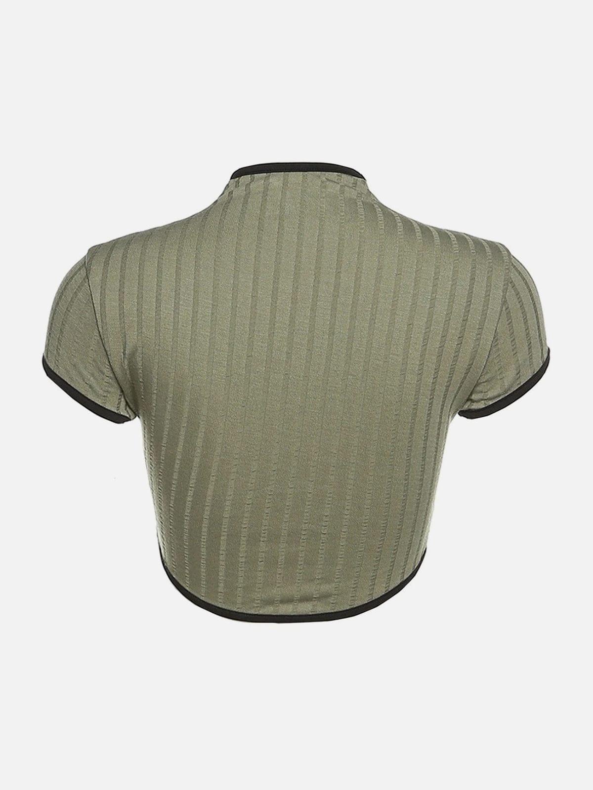 Vintage Hollow Out Slim Fit Tee