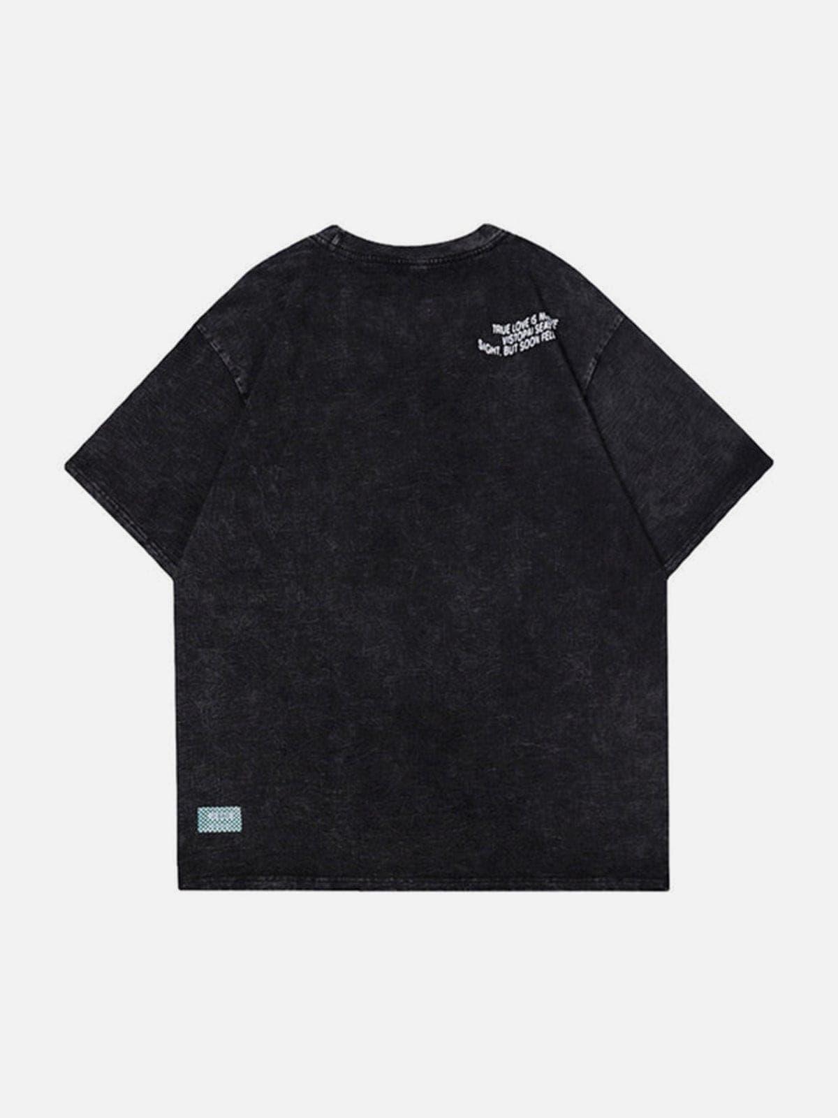 Heart Checkerboard Washed Graphic Tee