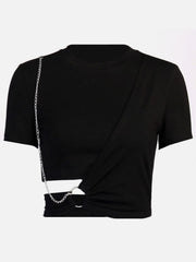 Irregular Chain Short Sleeve T Shirt