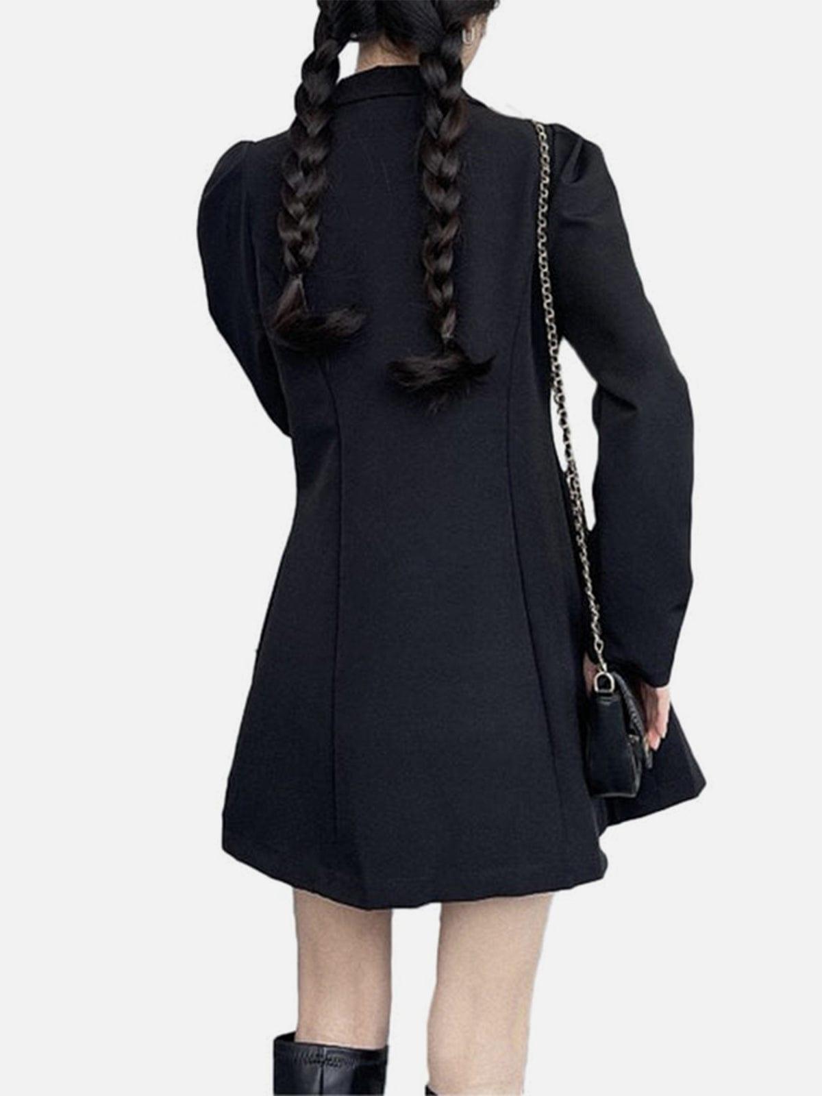 Dark Drawstring Straps Dress
